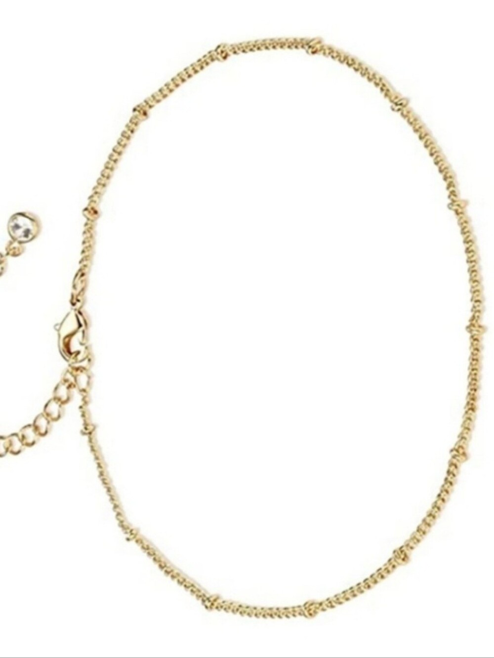 Dainty Gold Satalight Chain Beaded Adjustable Ankle Bracelet Anklet Tiny Beads - Picture 8 of 11